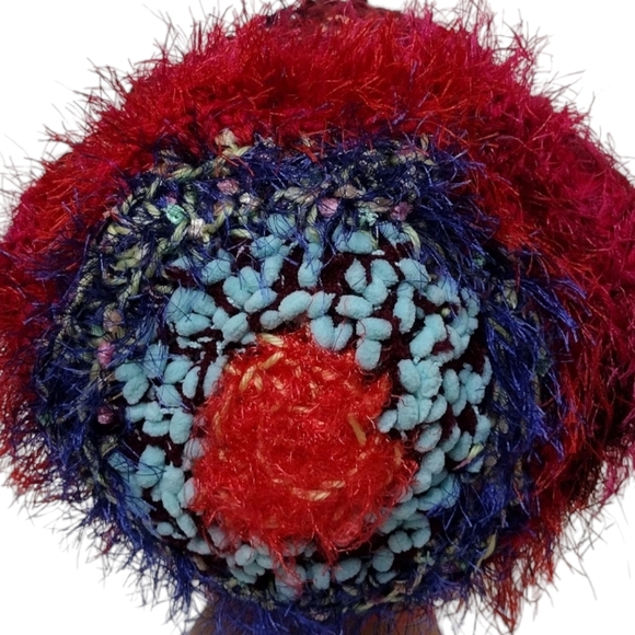 Slouchy Bohemian crocheted handmade OOAK multi colorful fibers - Picture 4 of 7